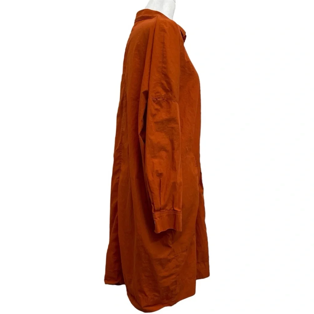 Steven Alan Dark Orange Button Up Oversized Shirt Dress - Picture 4 of 9